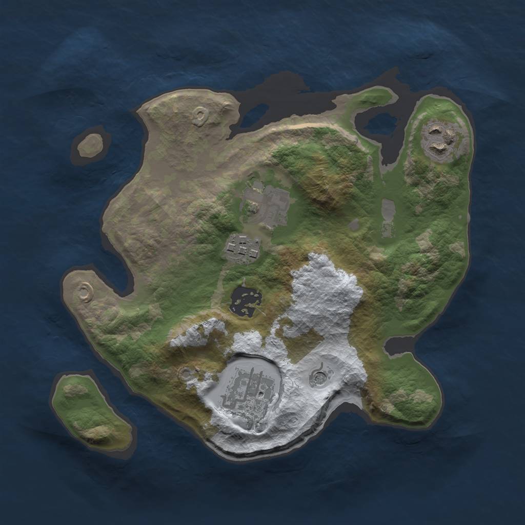 Rust Map: Barren, Size: 2500, Seed: 1735, 8 Monuments