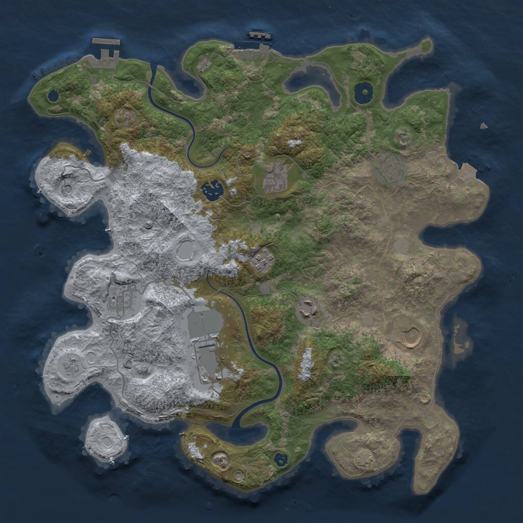 Rust Map: Procedural Map, Size: 3800, Seed: 902954084, 14 Monuments