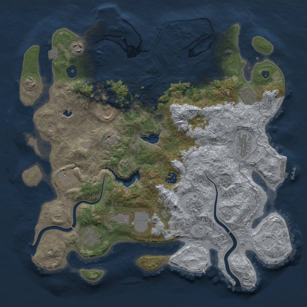 Rust Map: Procedural Map, Size: 4000, Seed: 17589, 16 Monuments