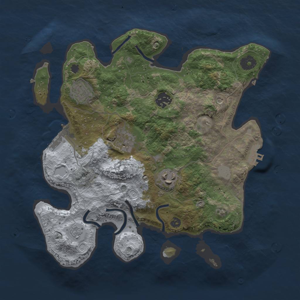 Rust Map: Procedural Map, Size: 3000, Seed: 865939801, 11 Monuments