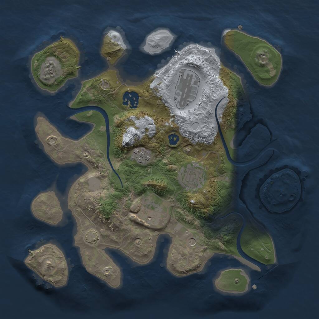 Rust Map: Procedural Map, Size: 2800, Seed: 17694, 8 Monuments