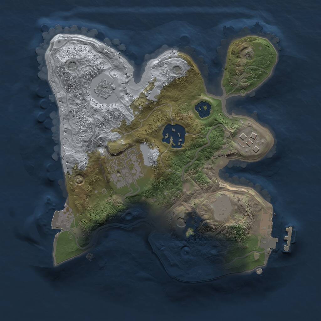 Rust Map: Procedural Map, Size: 2000, Seed: 583427640, 7 Monuments