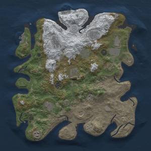 Thumbnail Rust Map: Procedural Map, Size: 3700, Seed: 1134209335, 20 Monuments