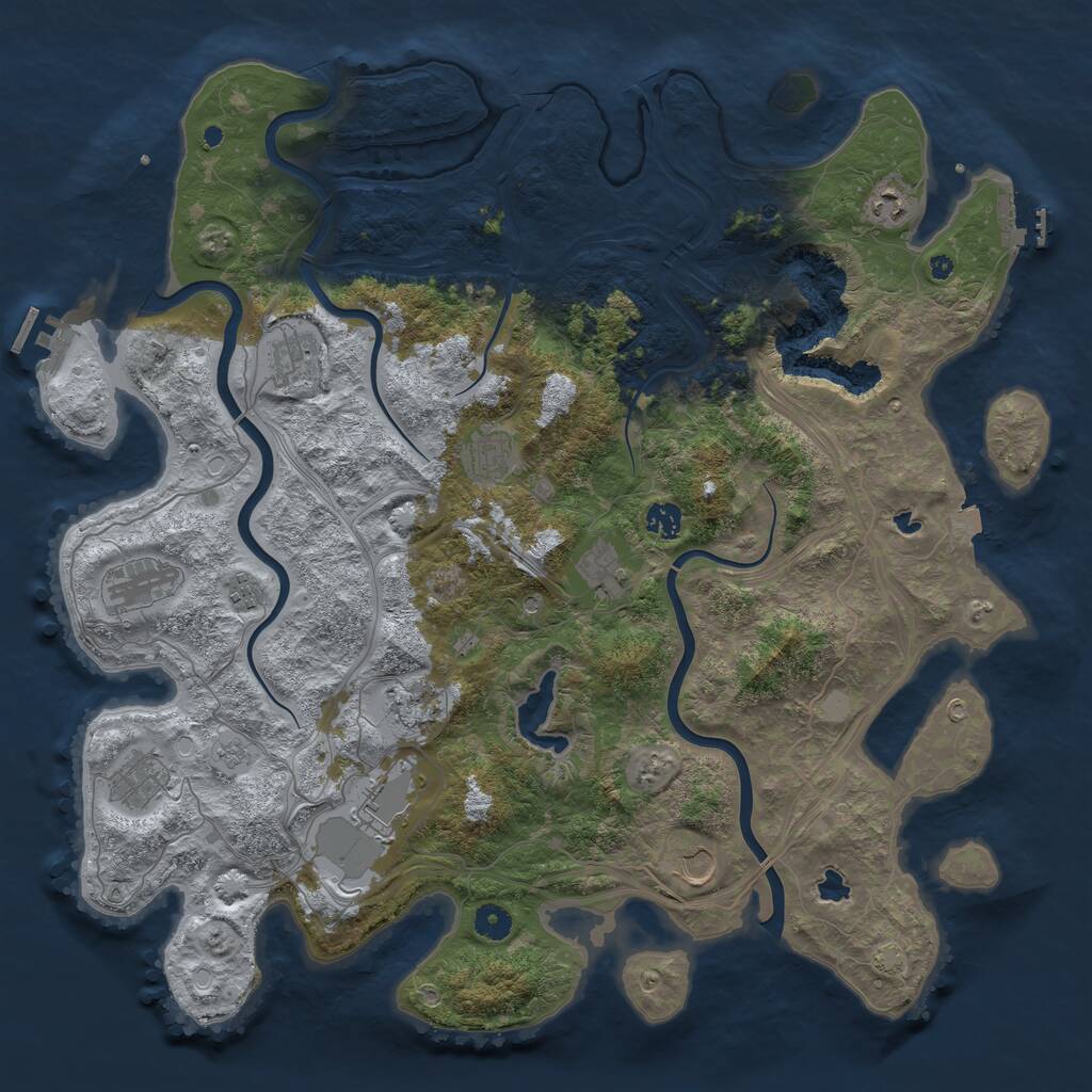 Rust Map: Procedural Map, Size: 4500, Seed: 86229763, 17 Monuments