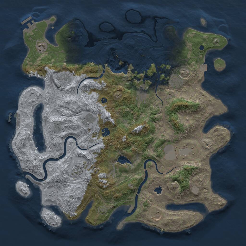 Rust Map: Procedural Map, Size: 4250, Seed: 4257124, 16 Monuments