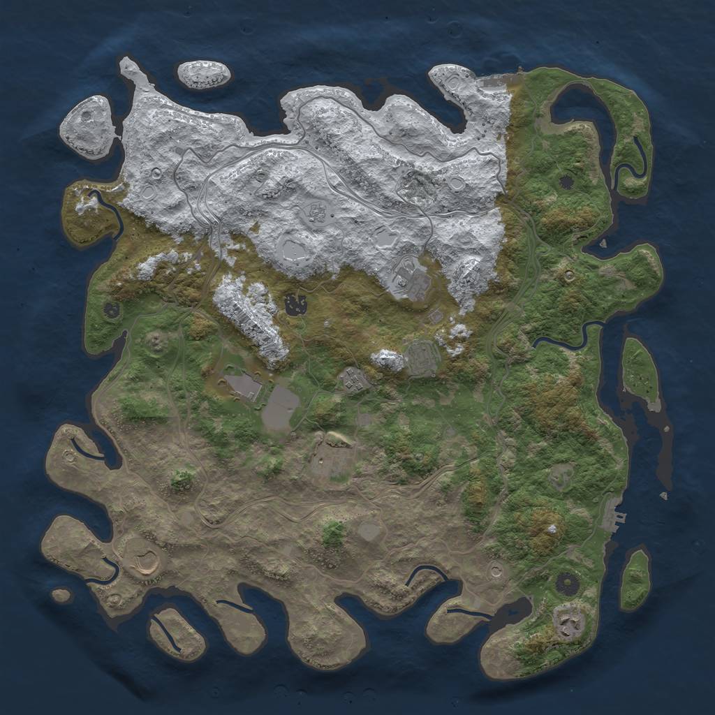 Rust Map: Procedural Map, Size: 4500, Seed: 595985868, 17 Monuments