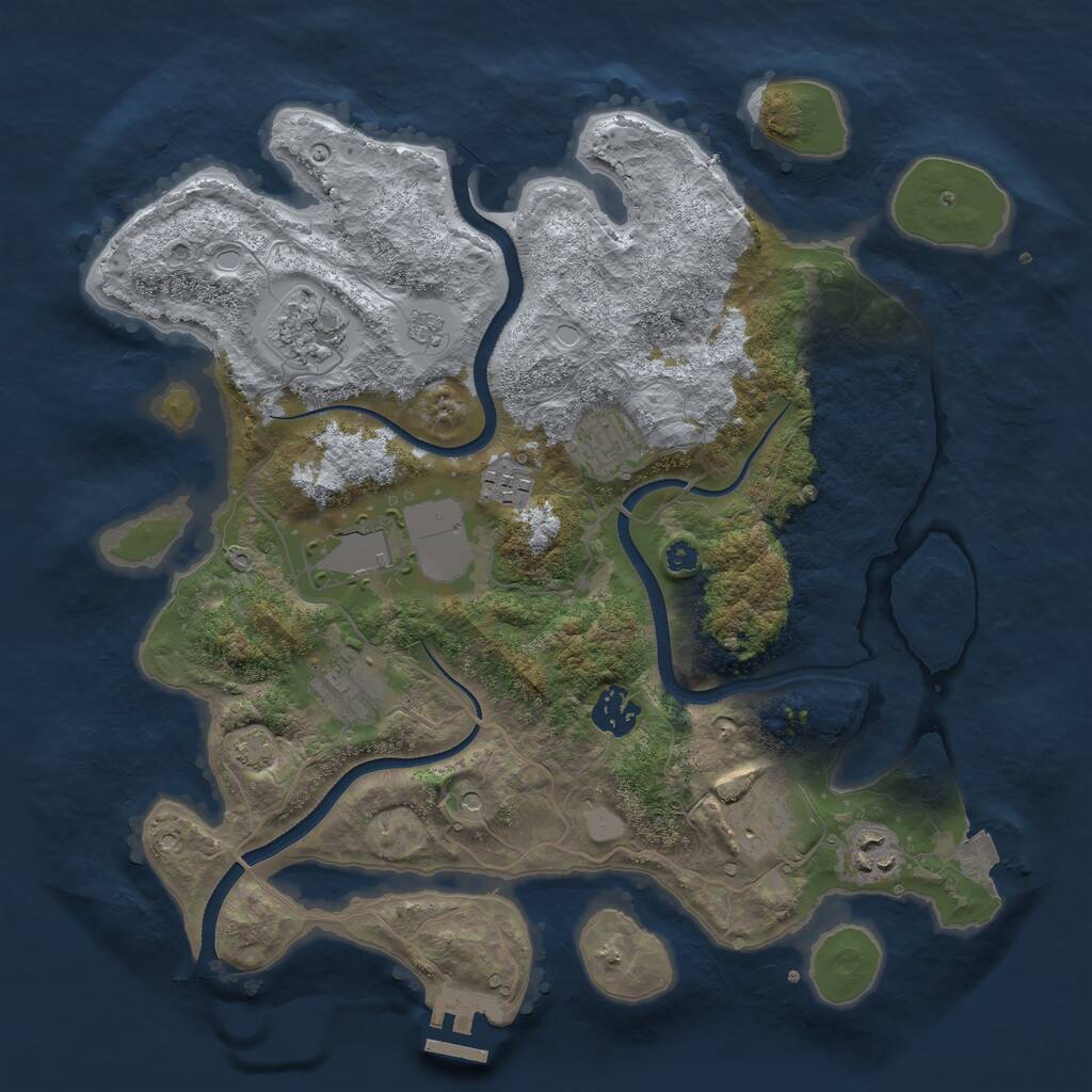 Rust Map: Procedural Map, Size: 3500, Seed: 15152, 13 Monuments