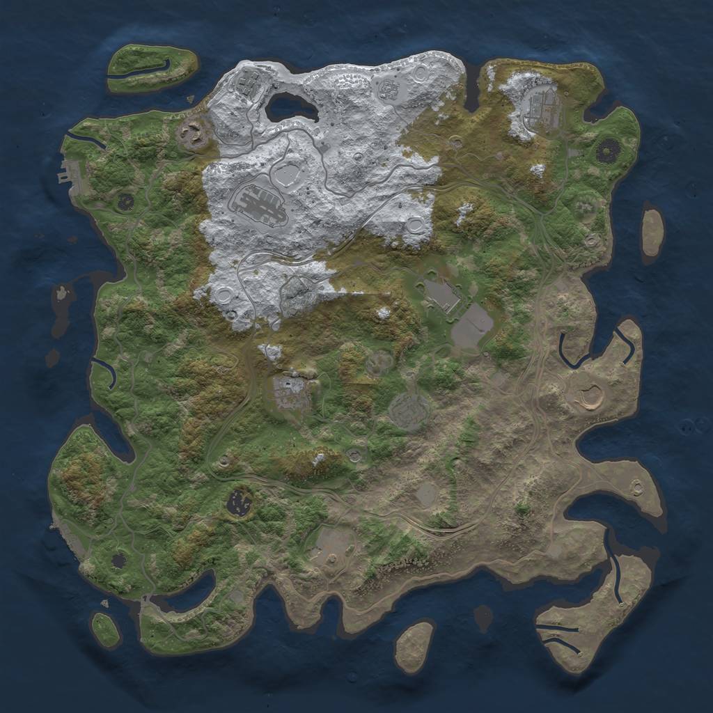 Rust Map: Procedural Map, Size: 4300, Seed: 921972656, 19 Monuments
