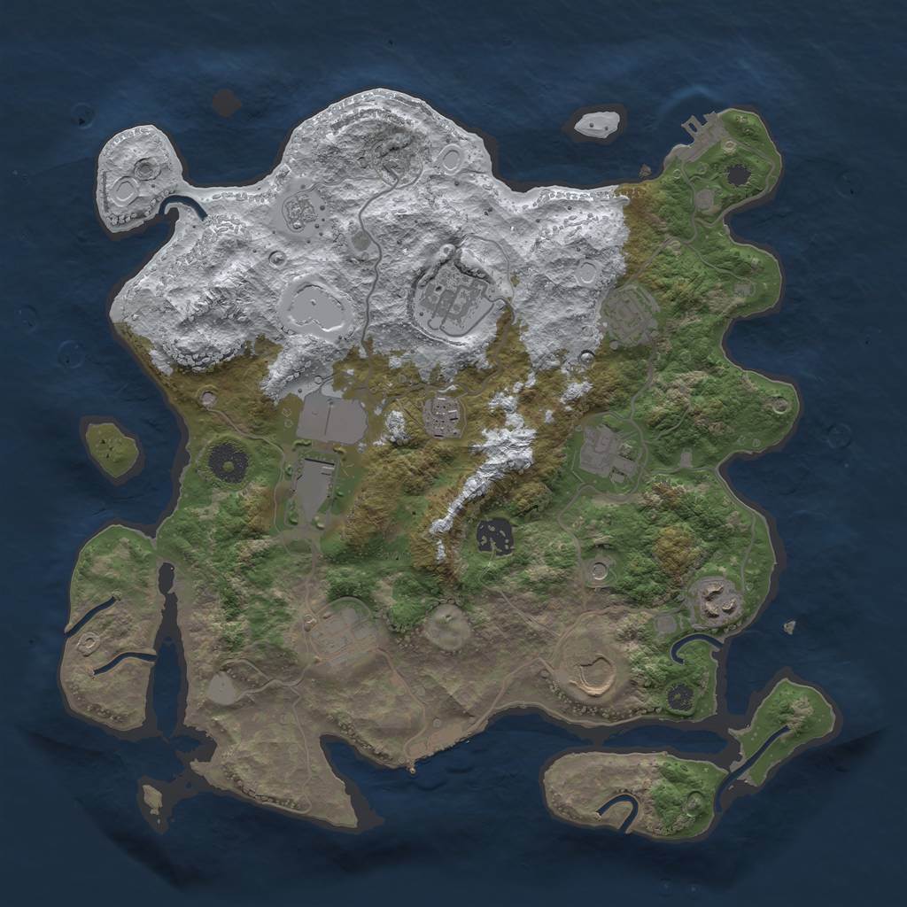 Rust Map: Procedural Map, Size: 3500, Seed: 831431317, 18 Monuments