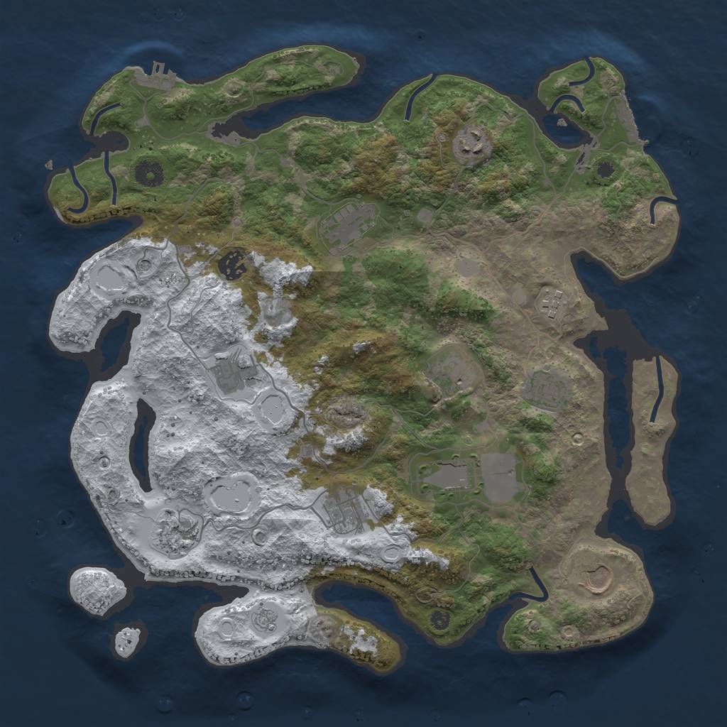 Rust Map: Procedural Map, Size: 3850, Seed: 850178645, 20 Monuments