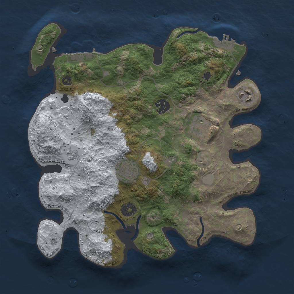 Rust Map: Procedural Map, Size: 3000, Seed: 159, 13 Monuments