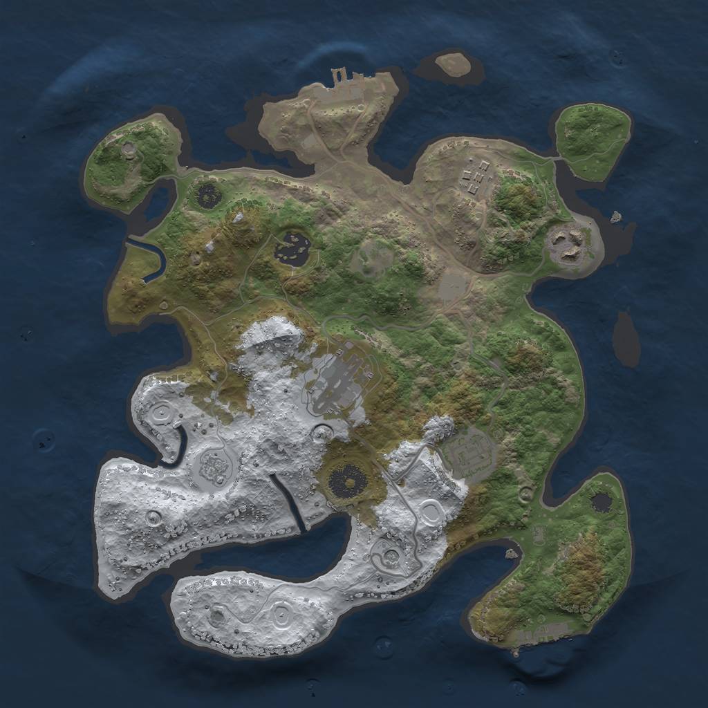 Rust Map: Procedural Map, Size: 3000, Seed: 349646408, 14 Monuments