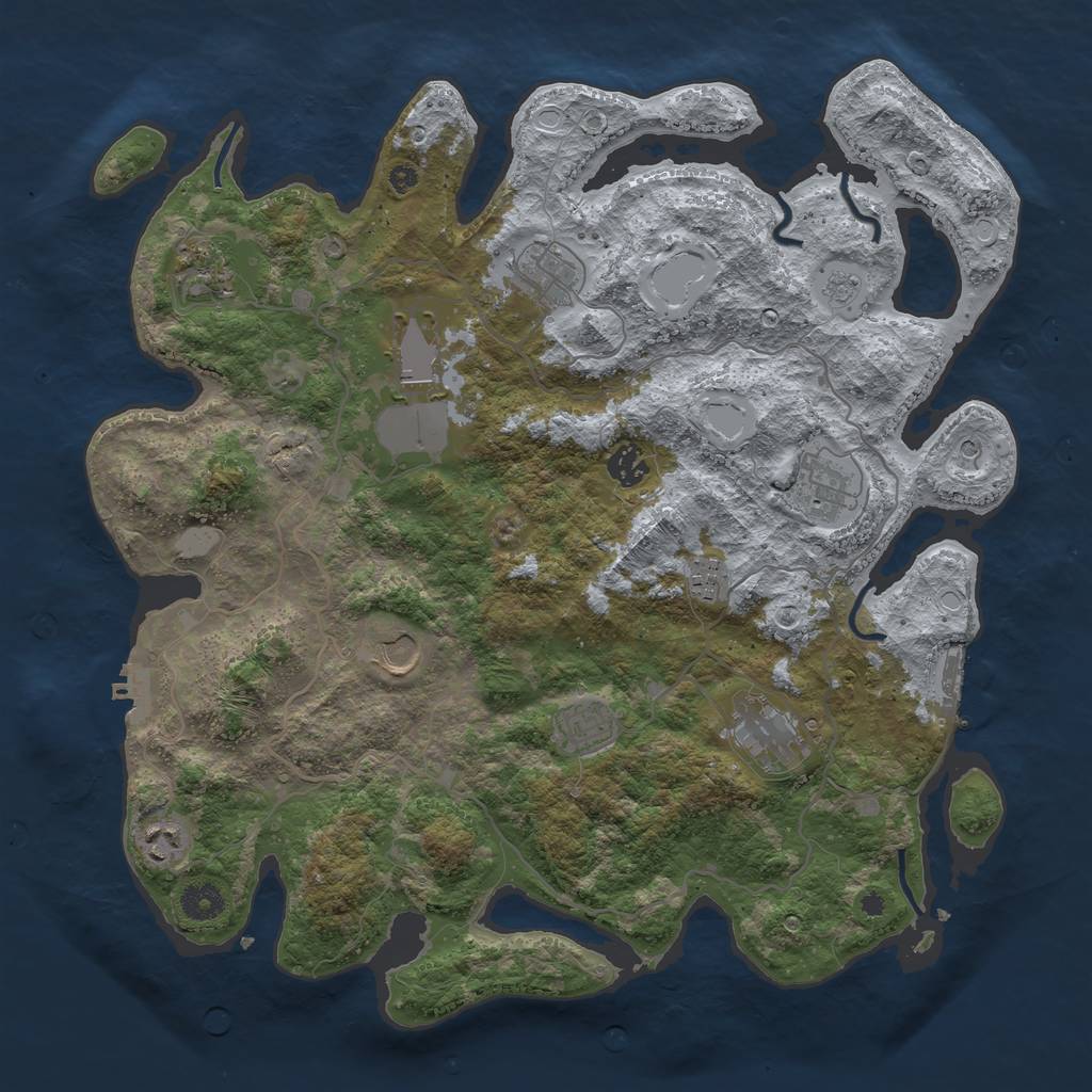 Rust Map: Procedural Map, Size: 4000, Seed: 14748364, 19 Monuments