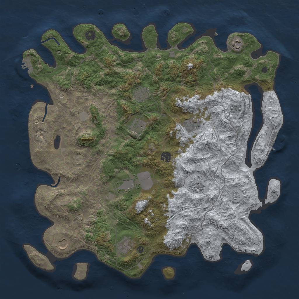 Rust Map: Procedural Map, Size: 4250, Seed: 1059466543, 19 Monuments