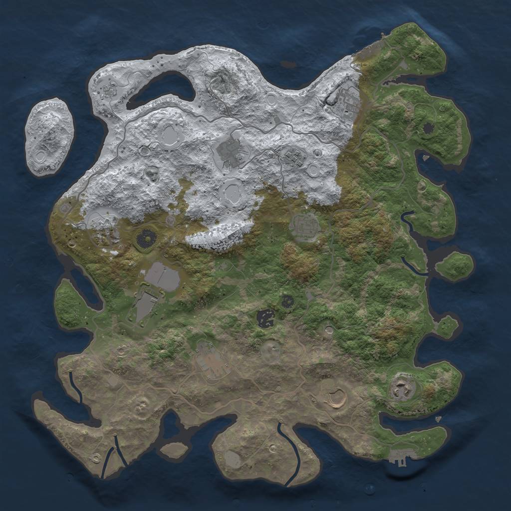 Rust Map: Procedural Map, Size: 4000, Seed: 422442, 19 Monuments