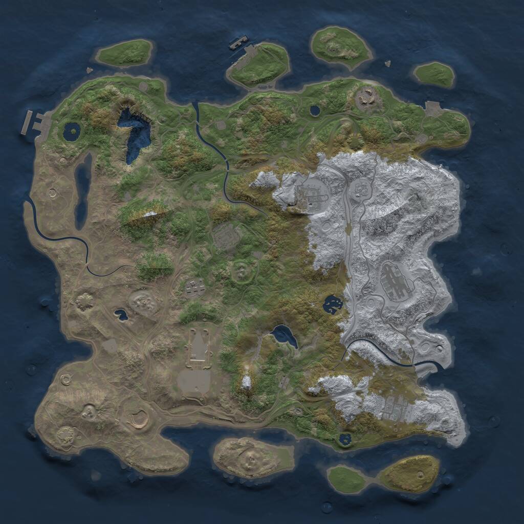 Rust Map: Procedural Map, Size: 4250, Seed: 1623899516, 15 Monuments