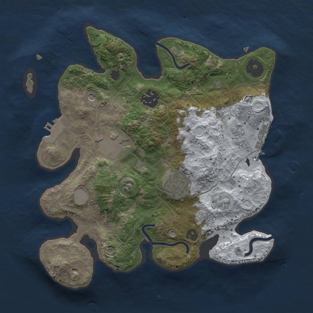 Rust Map: Procedural Map, Size: 2700, Seed: 546745, 12 Monuments