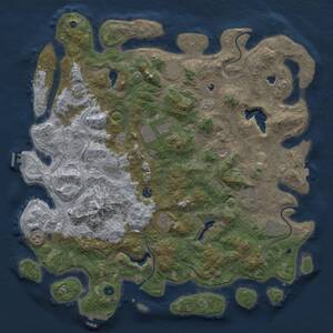 Thumbnail Rust Map: Procedural Map, Size: 5000, Seed: 1462494480, 17 Monuments