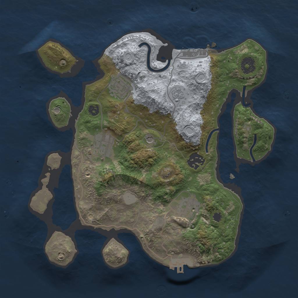 Rust Map: Procedural Map, Size: 2800, Seed: 21617257, 13 Monuments
