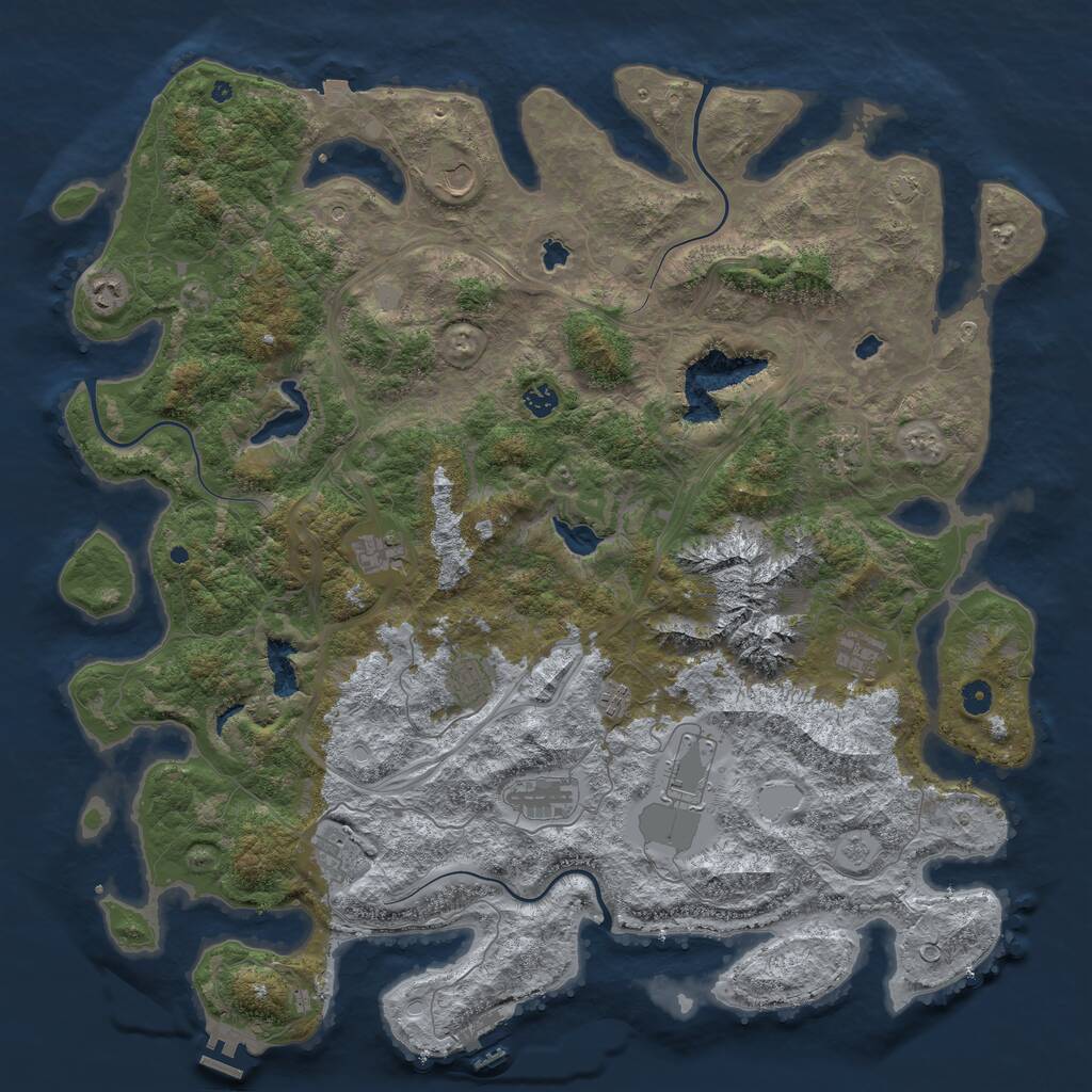 Rust Map: Procedural Map, Size: 5000, Seed: 118, 17 Monuments