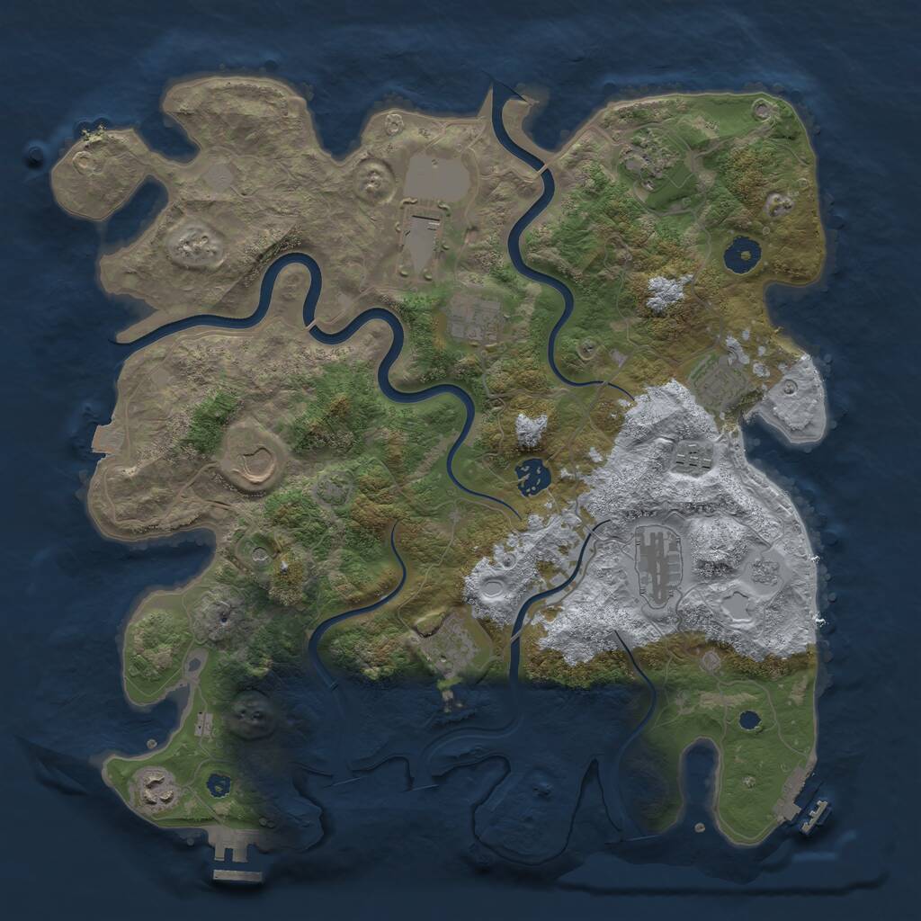 Rust Map: Procedural Map, Size: 3850, Seed: 478337613, 16 Monuments
