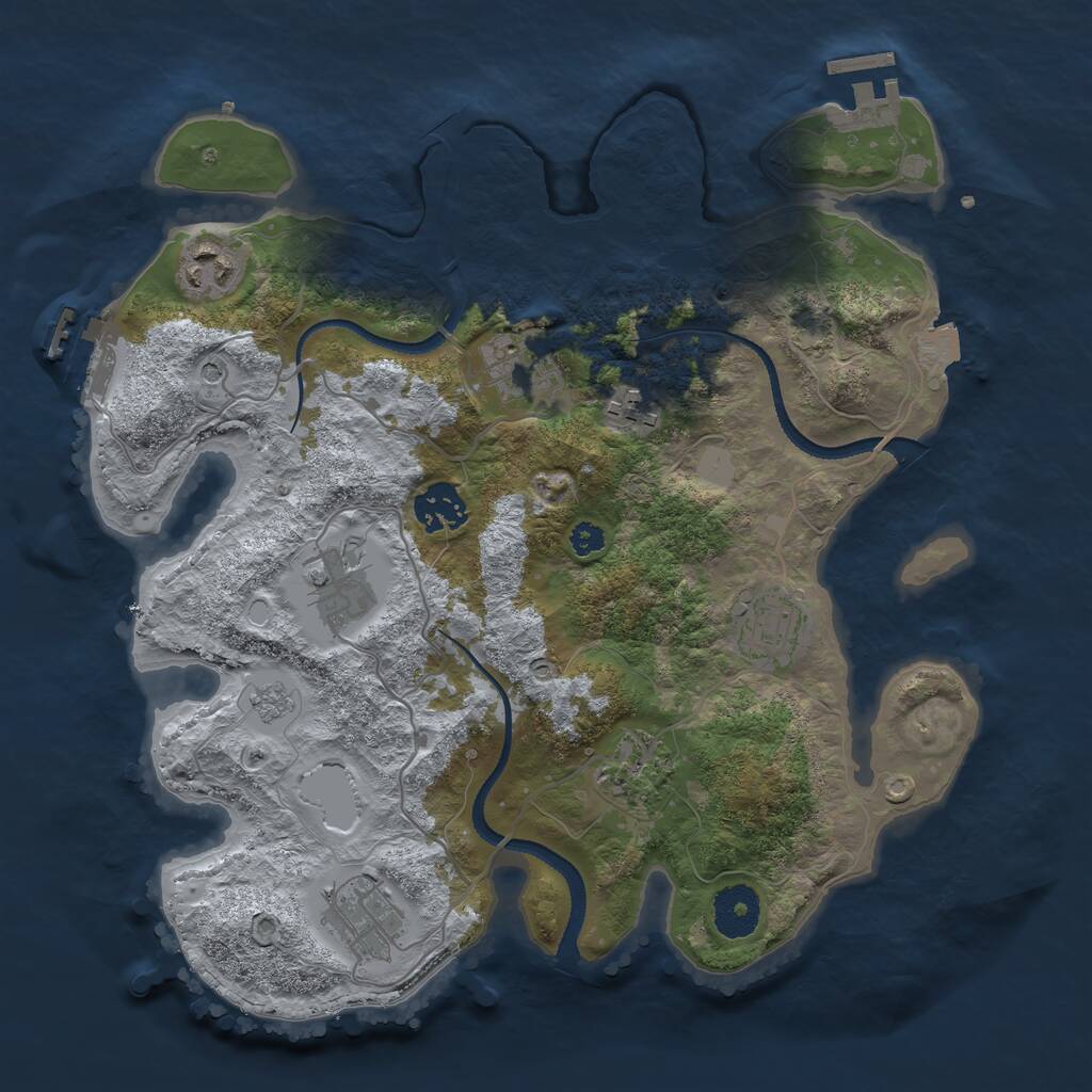 Rust Map: Procedural Map, Size: 3250, Seed: 95, 14 Monuments