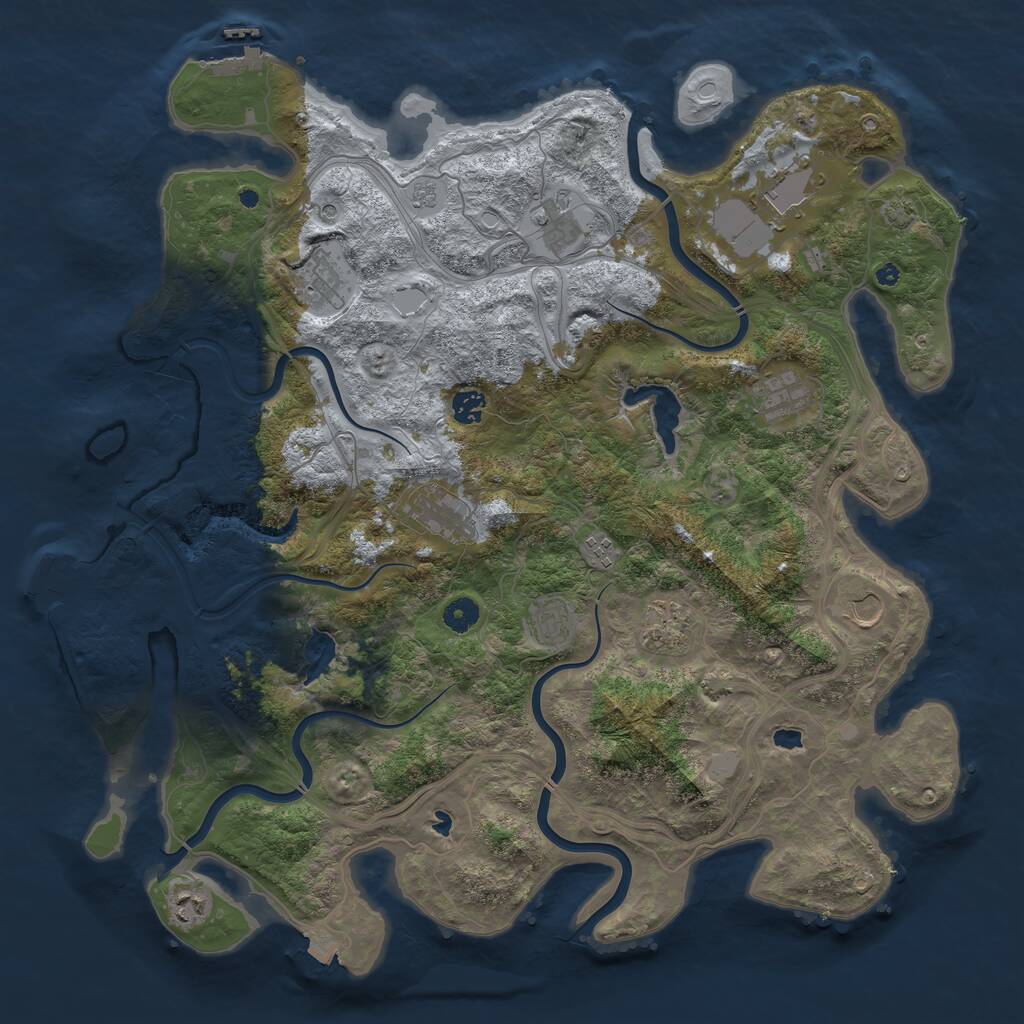 Rust Map: Procedural Map, Size: 4500, Seed: 2144000000, 17 Monuments