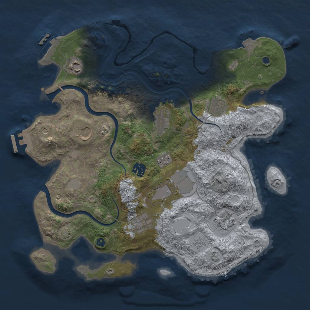 Rust Map: Procedural Map, Size: 3500, Seed: 29617197, 15 Monuments