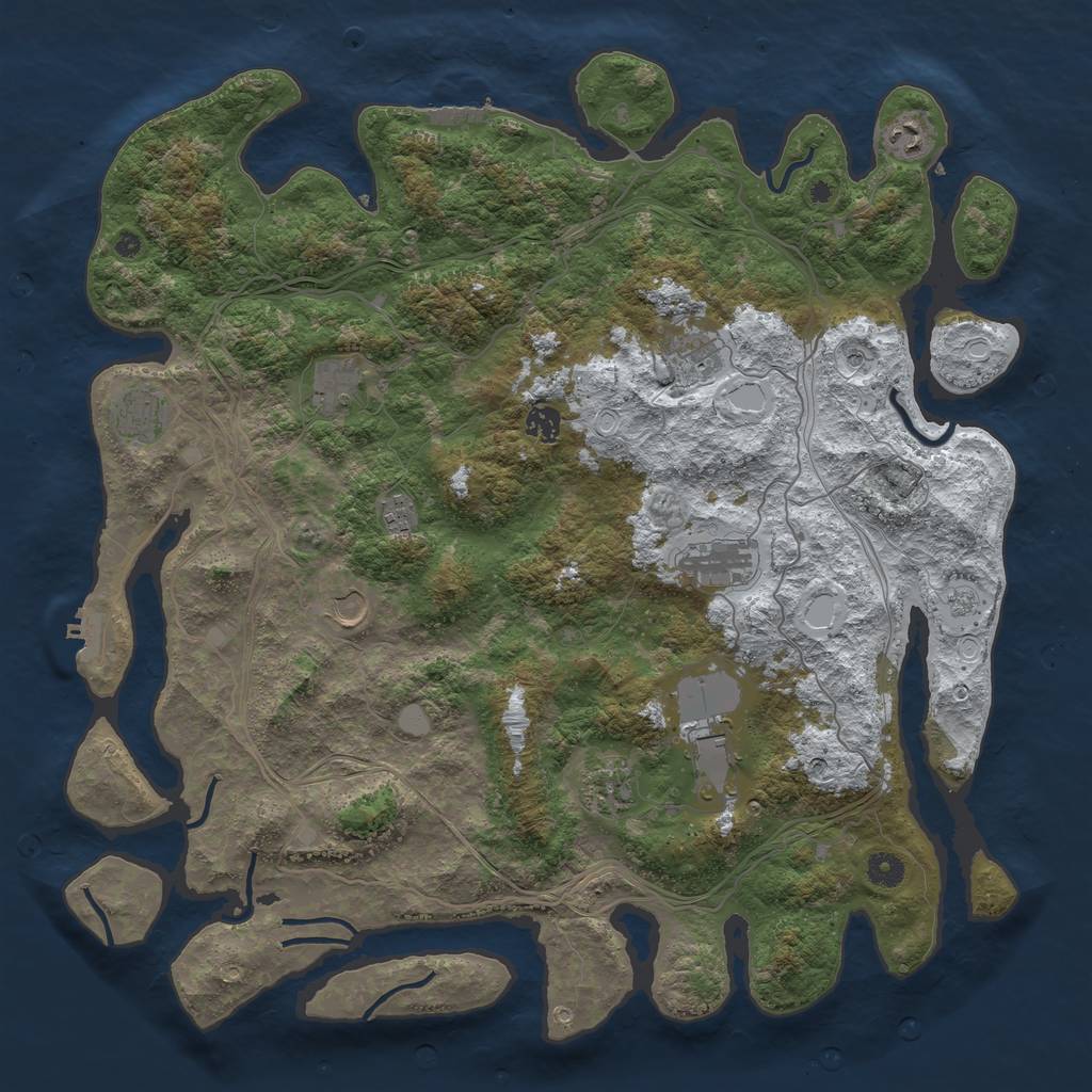 Rust Map: Procedural Map, Size: 4500, Seed: 3435353, 19 Monuments