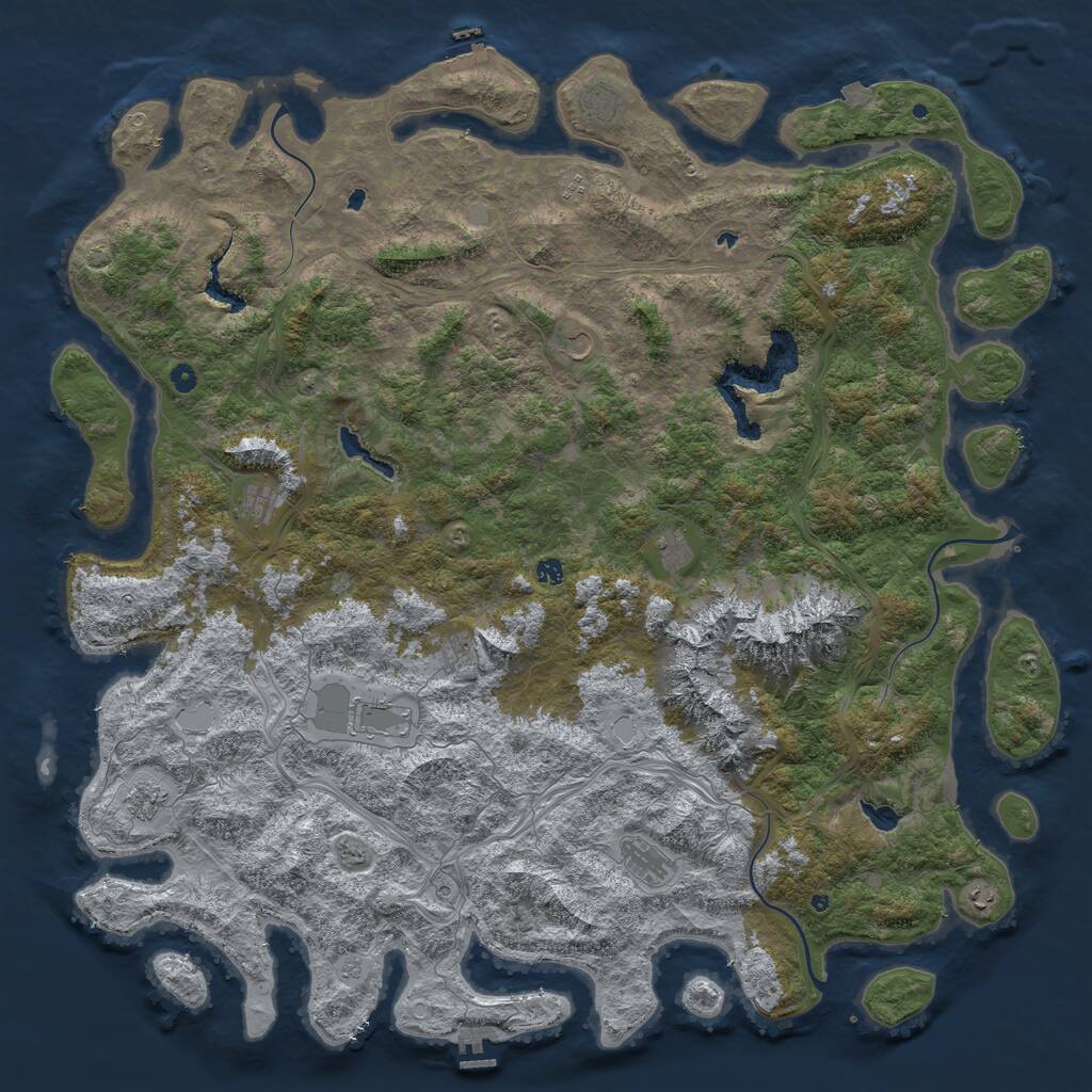Rust Map: Procedural Map, Size: 6000, Seed: 1765093321, 17 Monuments