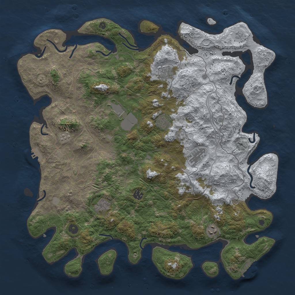 Rust Map: Procedural Map, Size: 4500, Seed: 226, 17 Monuments