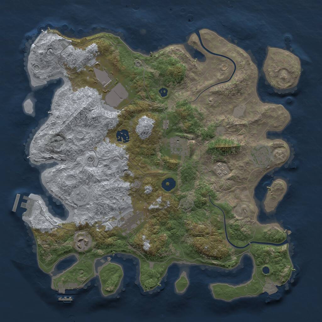 Rust Map: Procedural Map, Size: 3600, Seed: 2025806765, 13 Monuments