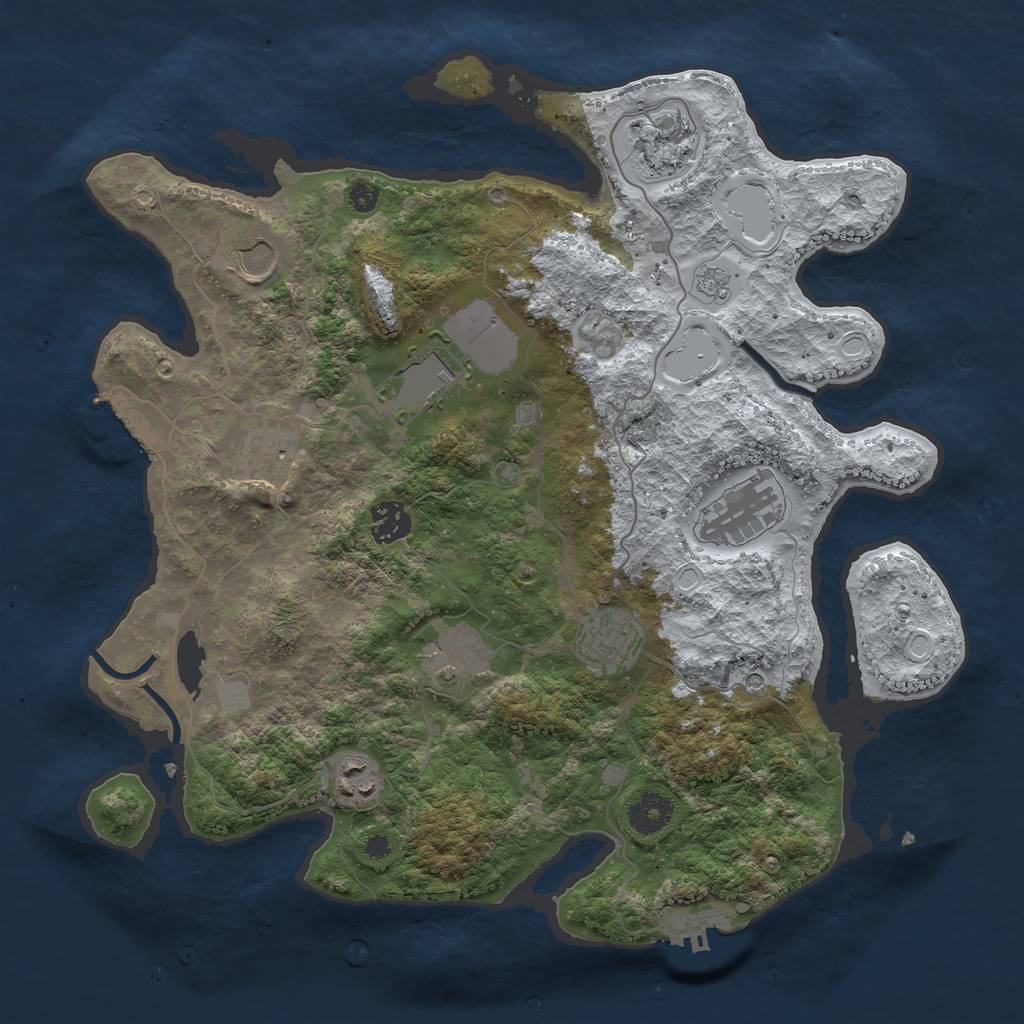 Rust Map: Procedural Map, Size: 3600, Seed: 78940405, 18 Monuments