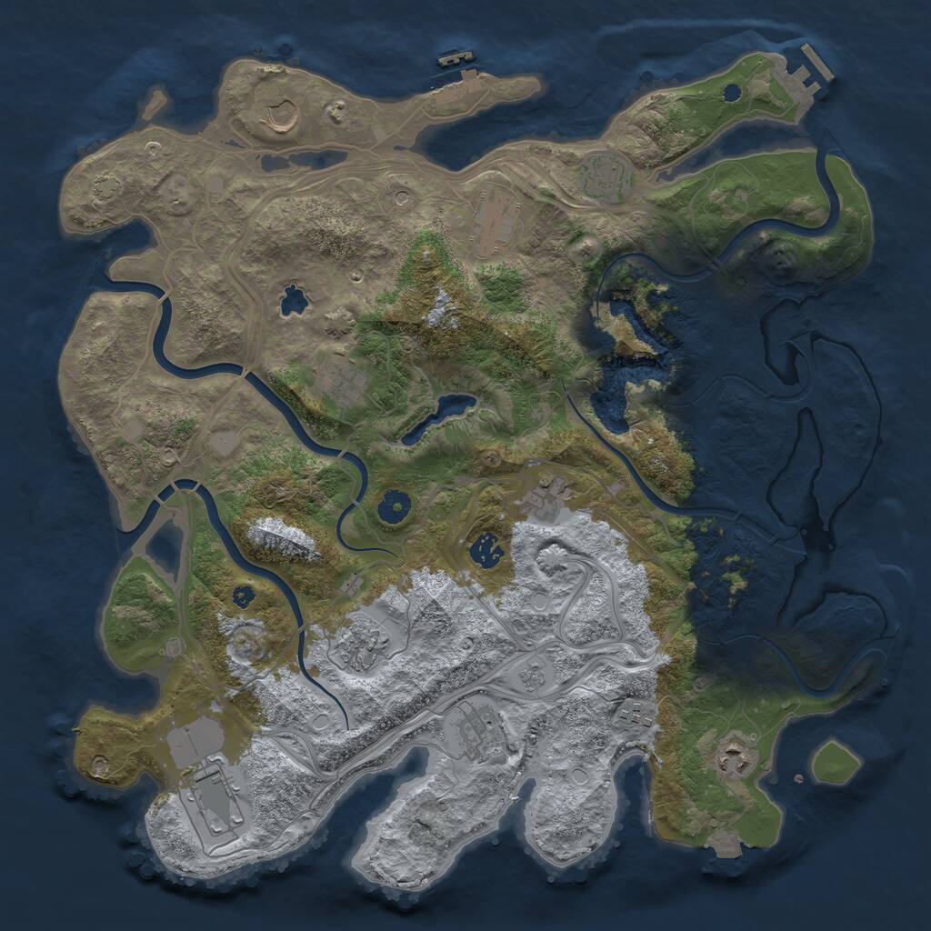 Rust Map: Procedural Map, Size: 4250, Seed: 1203515051, 17 Monuments