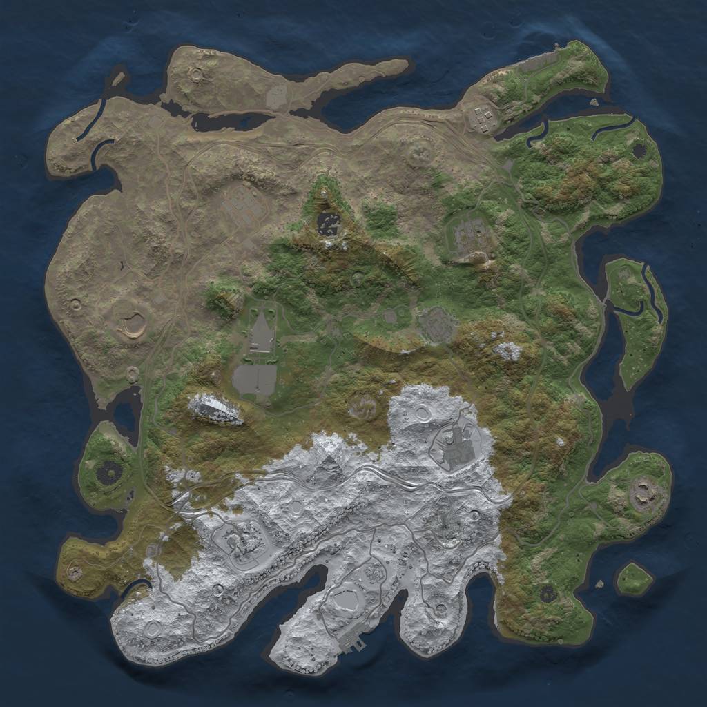 Rust Map: Procedural Map, Size: 4250, Seed: 1203515051, 19 Monuments