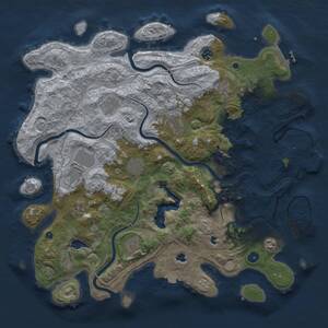 Thumbnail Rust Map: Procedural Map, Size: 4500, Seed: 56432, 16 Monuments