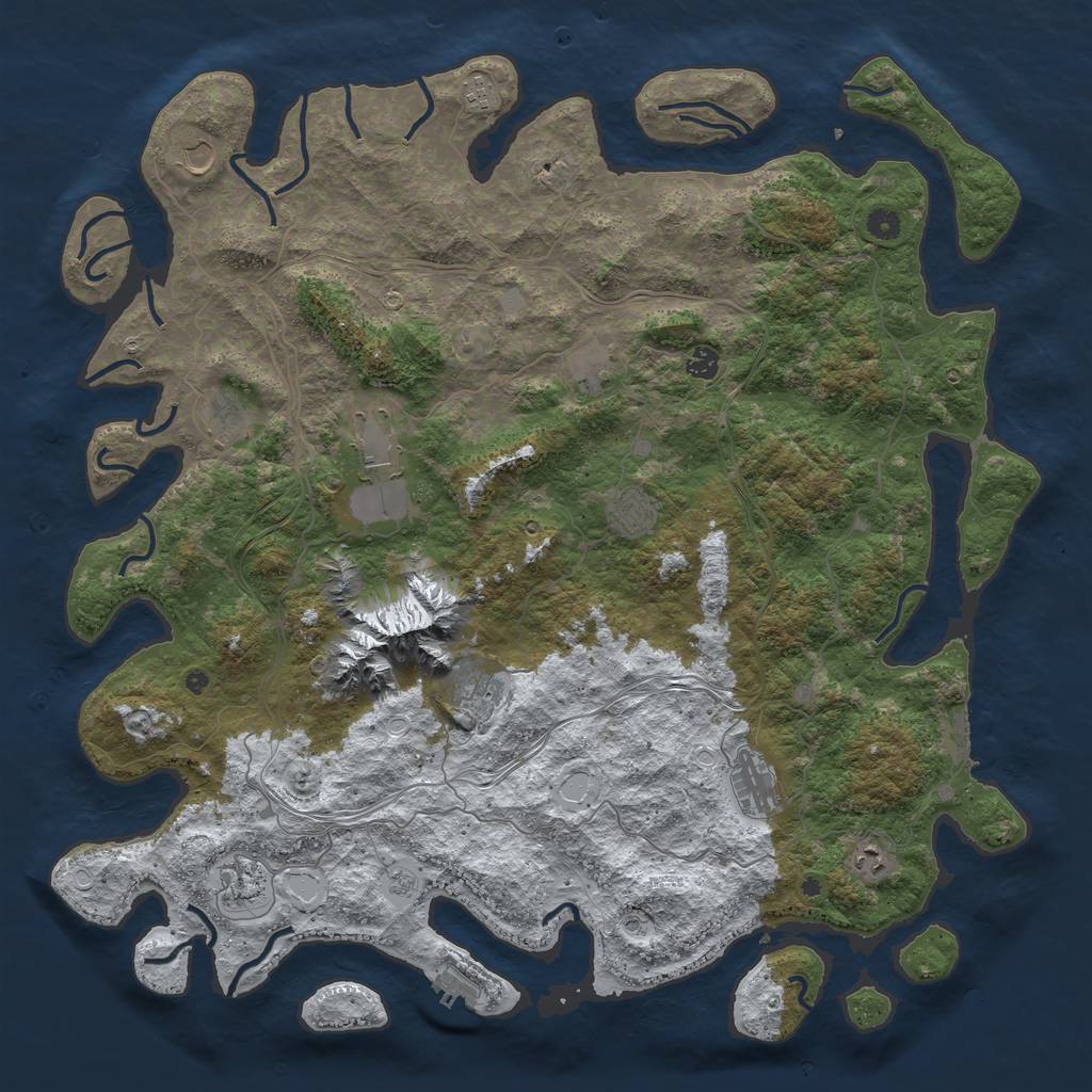 Rust Map: Procedural Map, Size: 5000, Seed: 38644, 20 Monuments