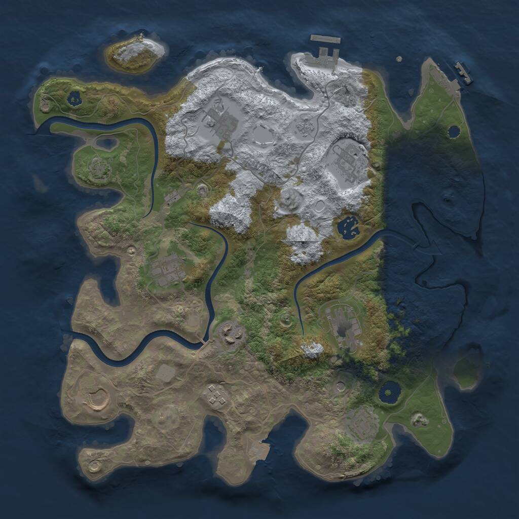 Rust Map: Procedural Map, Size: 3500, Seed: 521158874, 15 Monuments