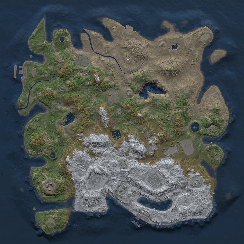 Rust Map: Procedural Map, Size: 4000, Seed: 401658305, 15 Monuments