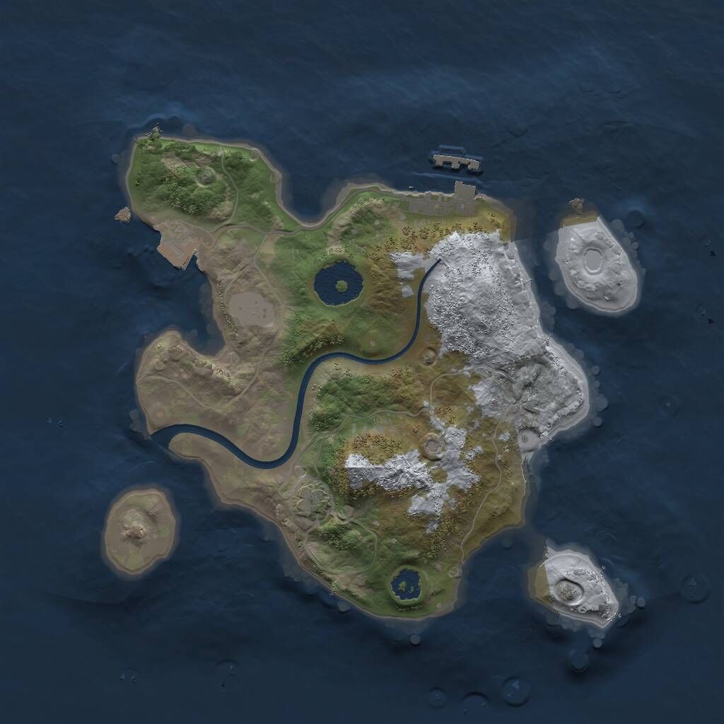 Rust Map: Procedural Map, Size: 2400, Seed: 20220612, 3 Monuments