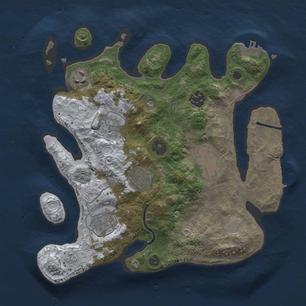 Rust Map: Procedural Map, Size: 3000, Seed: 183388124, 16 Monuments