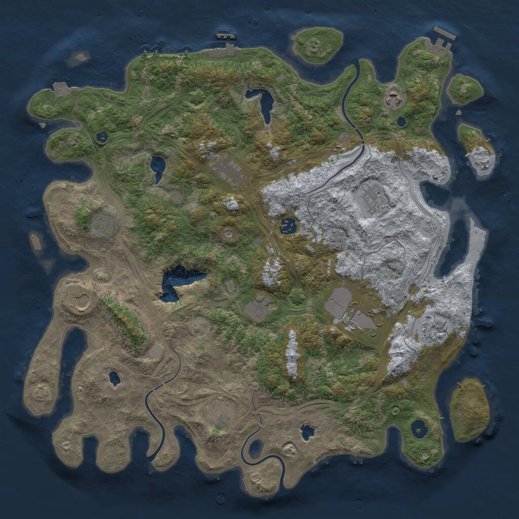 Rust Map: Procedural Map, Size: 4500, Seed: 312321412, 17 Monuments
