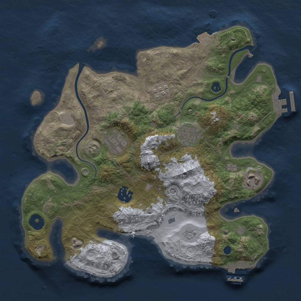 Rust Map: Procedural Map, Size: 3000, Seed: 1716790036, 11 Monuments