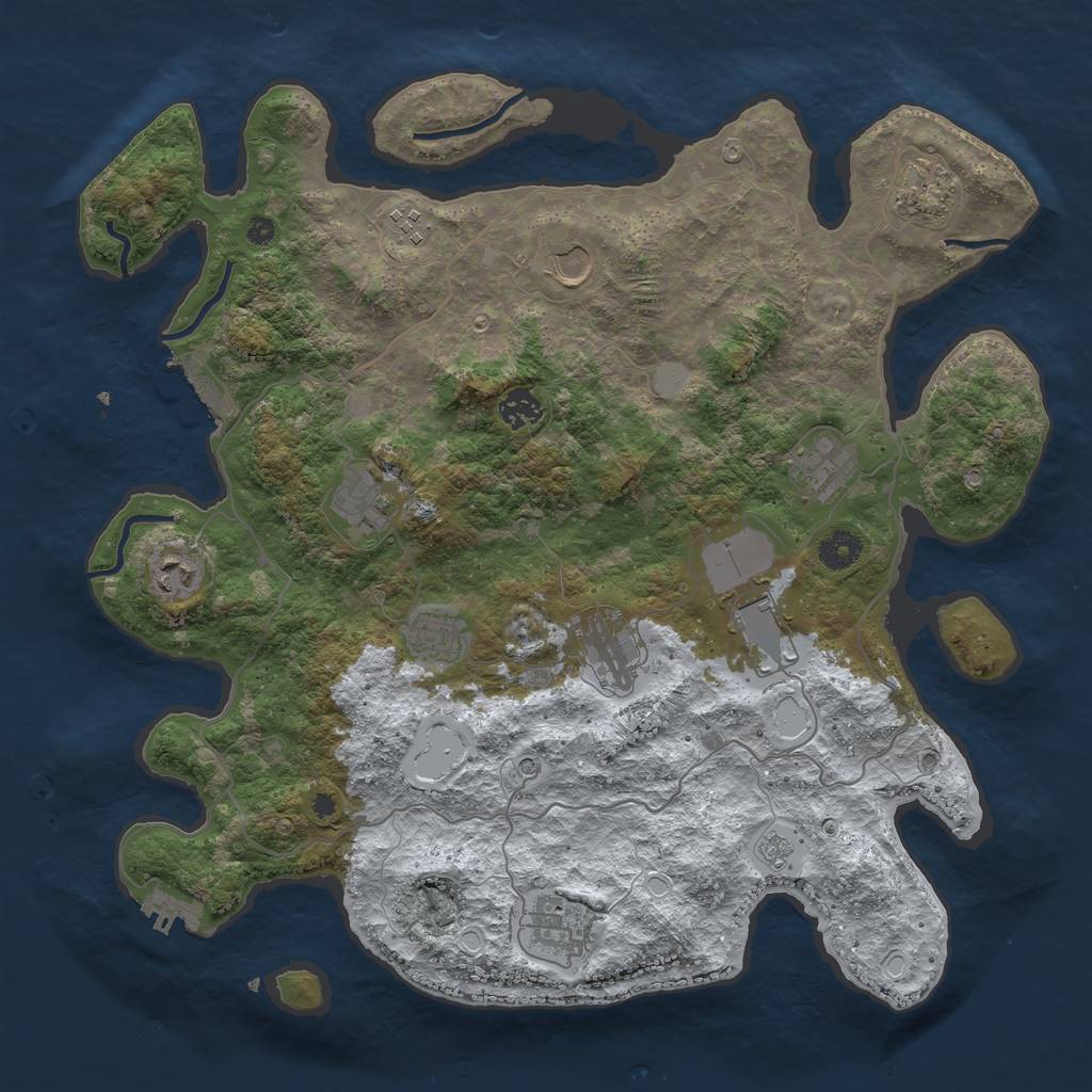 Rust Map: Procedural Map, Size: 4000, Seed: 537645188, 20 Monuments