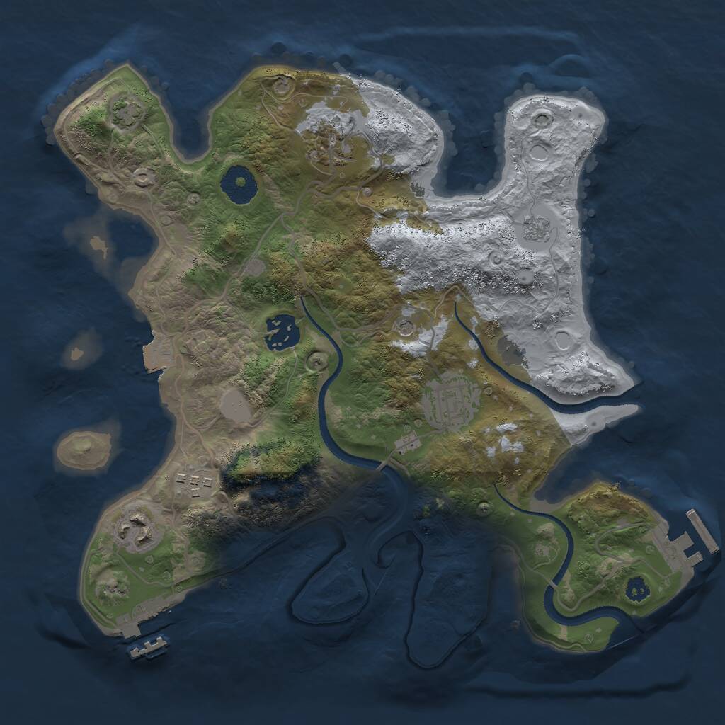 Rust Map: Procedural Map, Size: 3000, Seed: 10614843, 11 Monuments