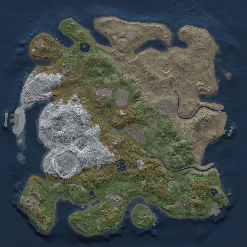 Rust Map: Procedural Map, Size: 3700, Seed: 98495, 15 Monuments