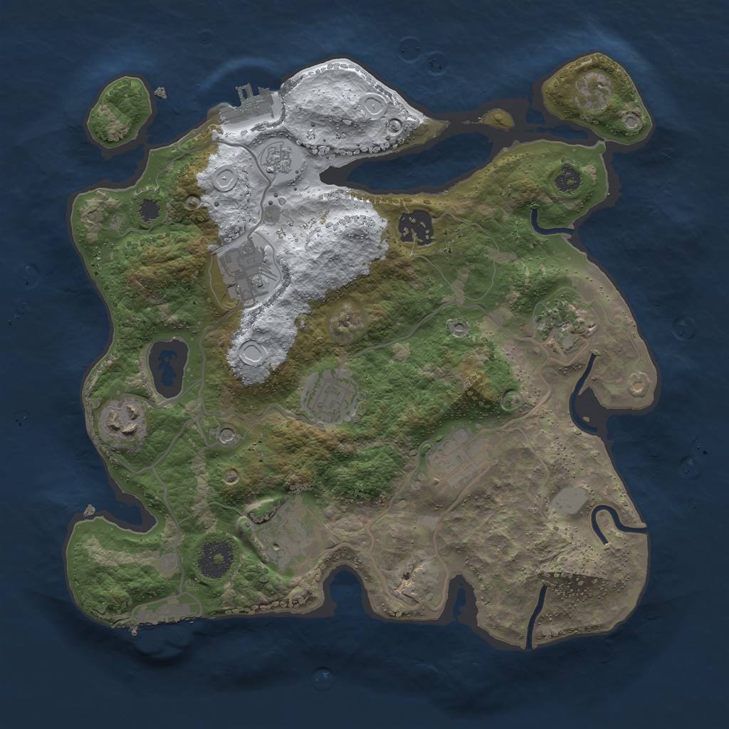 Rust Map: Procedural Map, Size: 3000, Seed: 362360, 16 Monuments