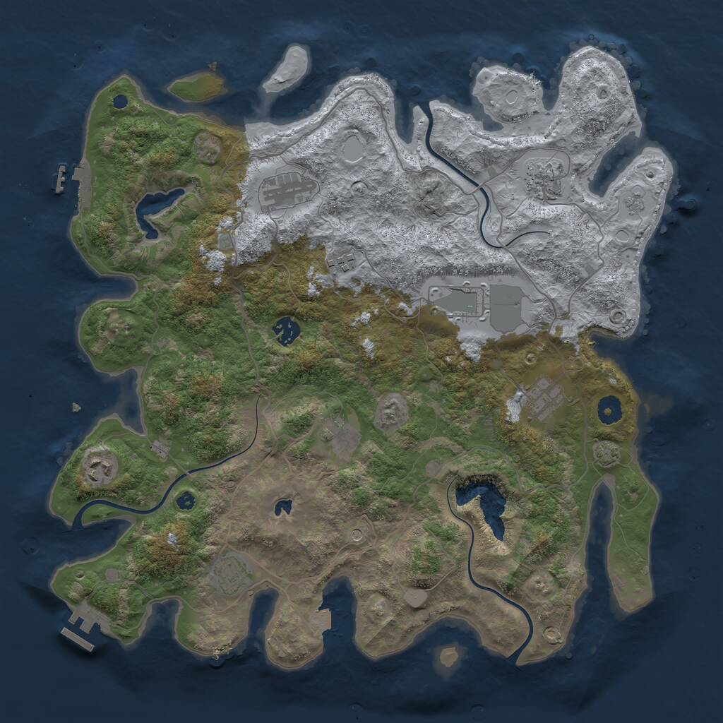 Rust Map: Procedural Map, Size: 4050, Seed: 916152797, 15 Monuments