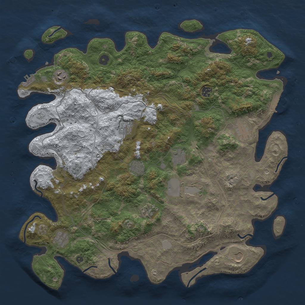 Rust Map: Procedural Map, Size: 4500, Seed: 47921897, 20 Monuments