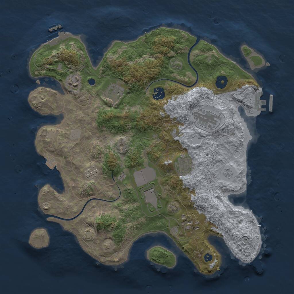 Rust Map: Procedural Map, Size: 3500, Seed: 20220612, 13 Monuments